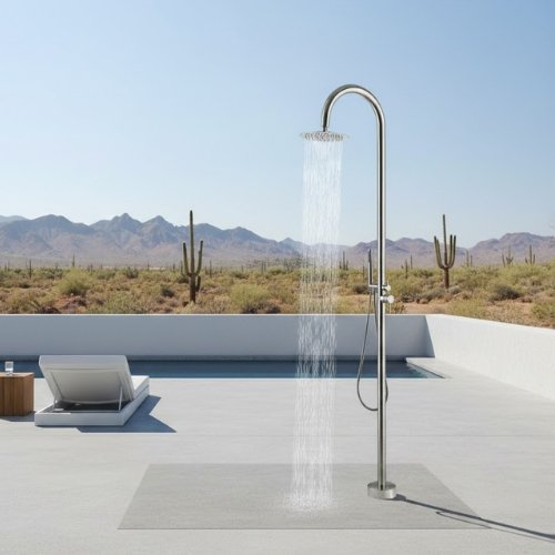 Outdoor Shower in Use